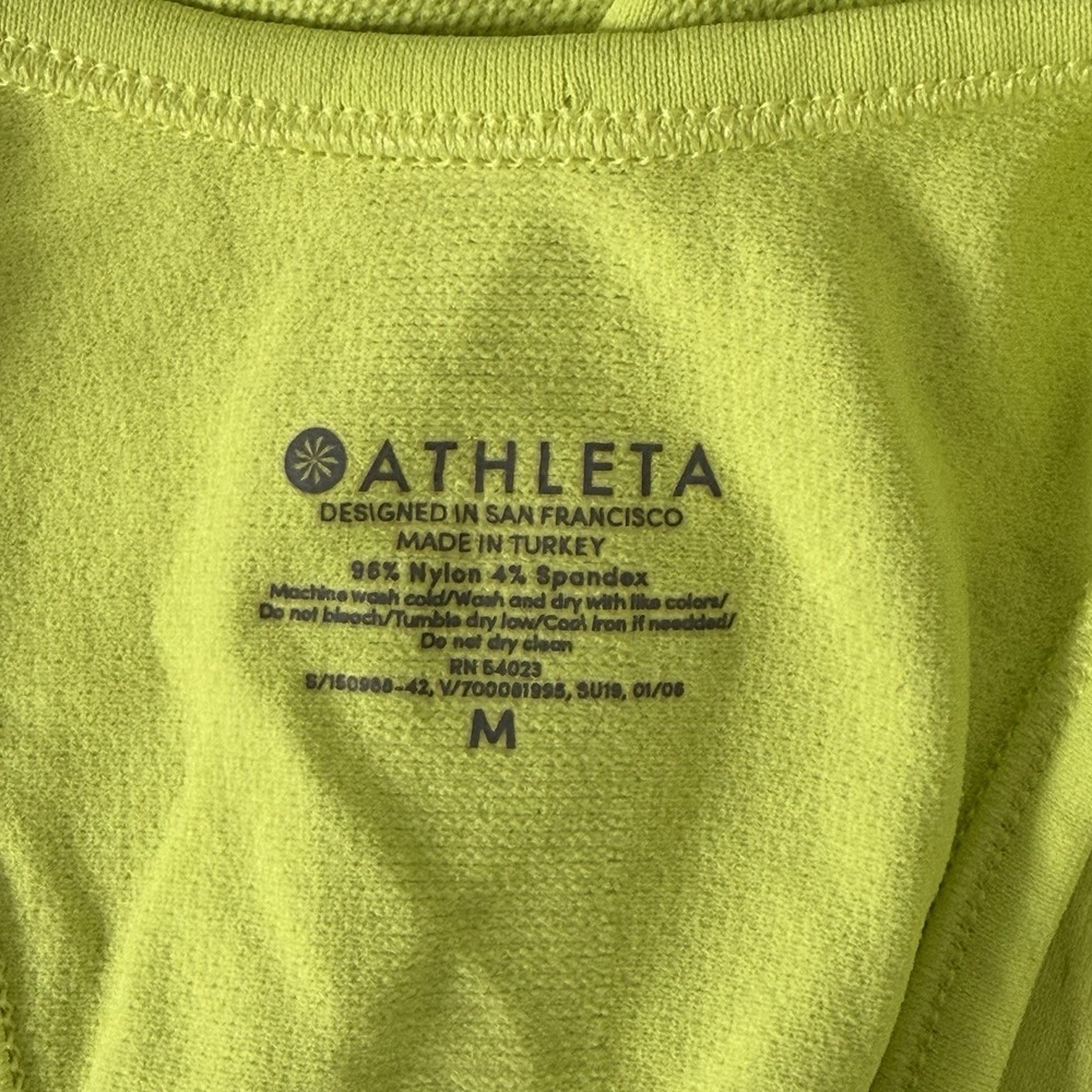 Athleta Speedlight Racerback Neon Yellow Tank Top Women's M Athliesure Workout - Picture 3 of 7